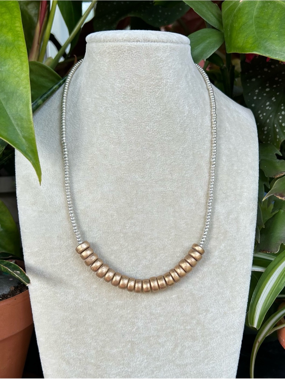 Silver & gold necklace